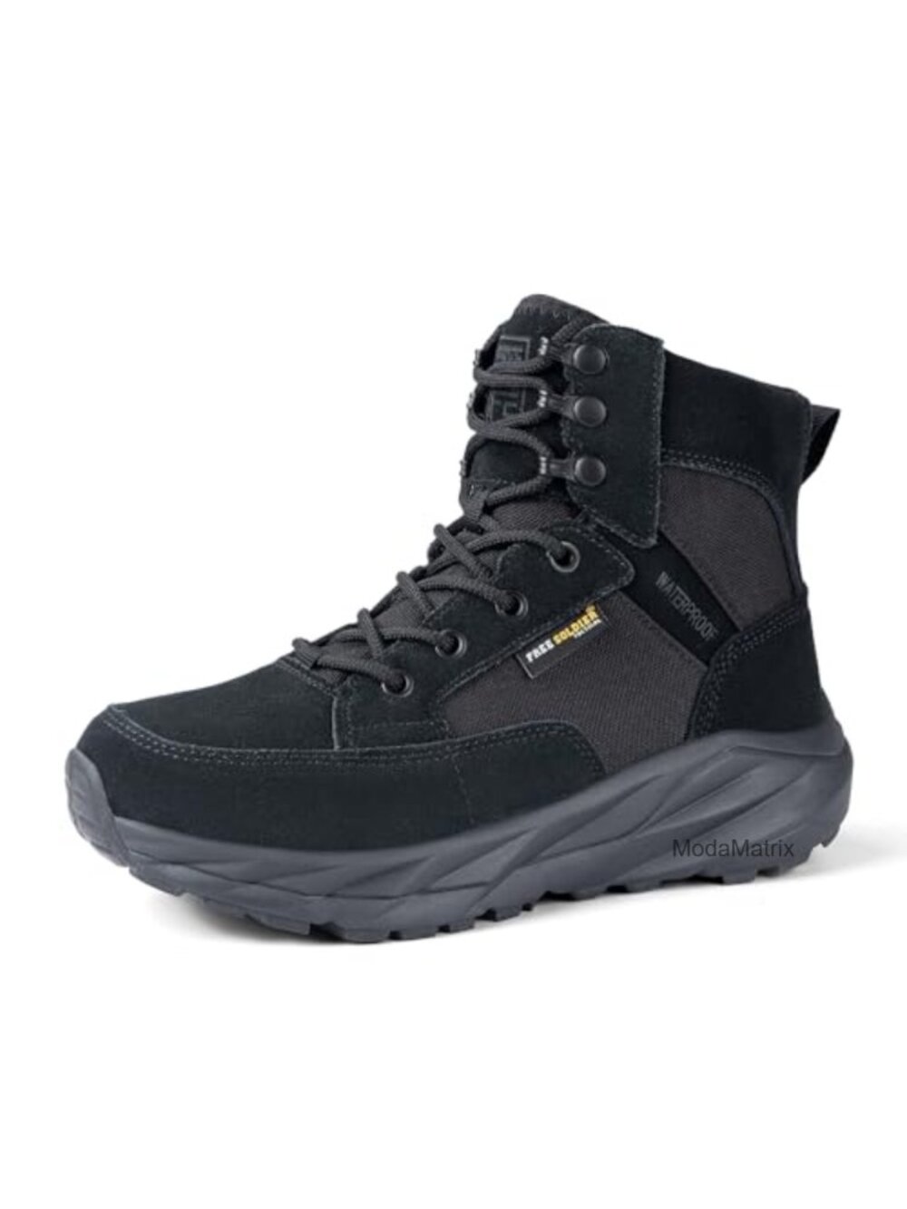 FREE SOLDIER Women's Waterproof Hiking Boots Leather Tactical Ankle High